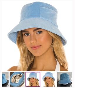 Lack of Color The Wave Sky Blue Terry Cloth Bucket Hat with Side Pocket M/L 58cm